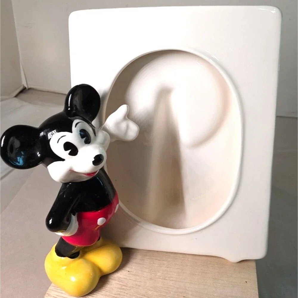 Vintage 1960s DISNEY Mickey Mouse Ceramic Picture Frame (Made In Japan)